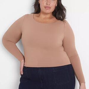 Lane Bryant Fitted Long-Sleeve Crop Tee - Size 16